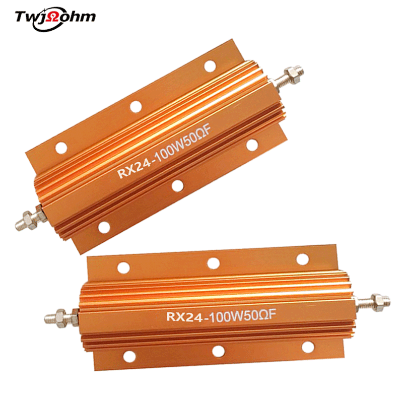 RX24 high-power 100W1RJ0.5R10R6R1K100R300R500R gold aluminum shell discharge decoding current limiting automotive resistor